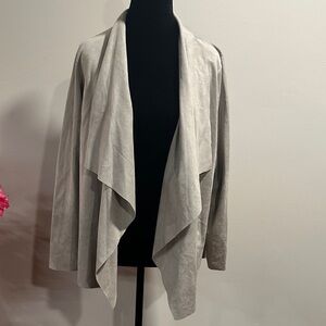 Elegant Women's Gray Drape Jacket